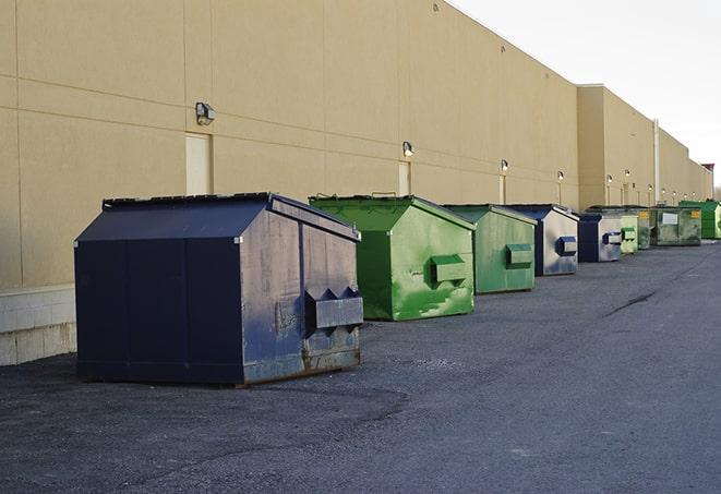 a stack of heavy construction dumpsters waiting to be emptied in Hillside, IL